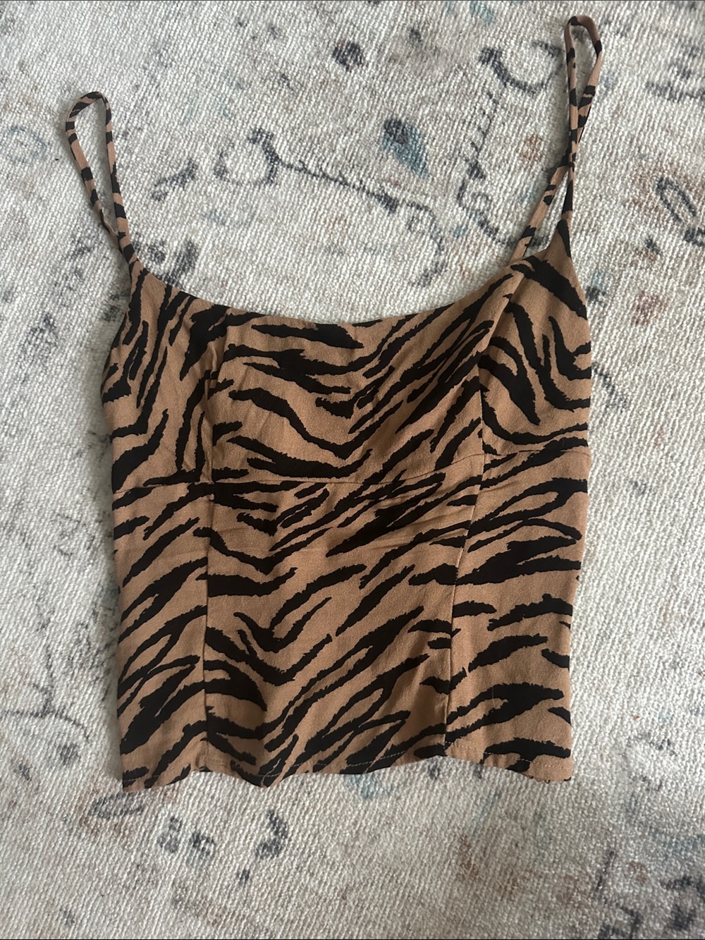Reformation Women's Brown Tiger-Print Cami Top